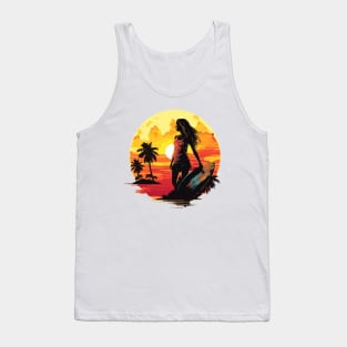 Girls surf better, summer surfing, sunset hunting v6 Tank Top